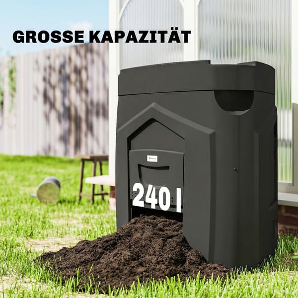 Kompostbeholder 78x75x78 cm Sort Plastik