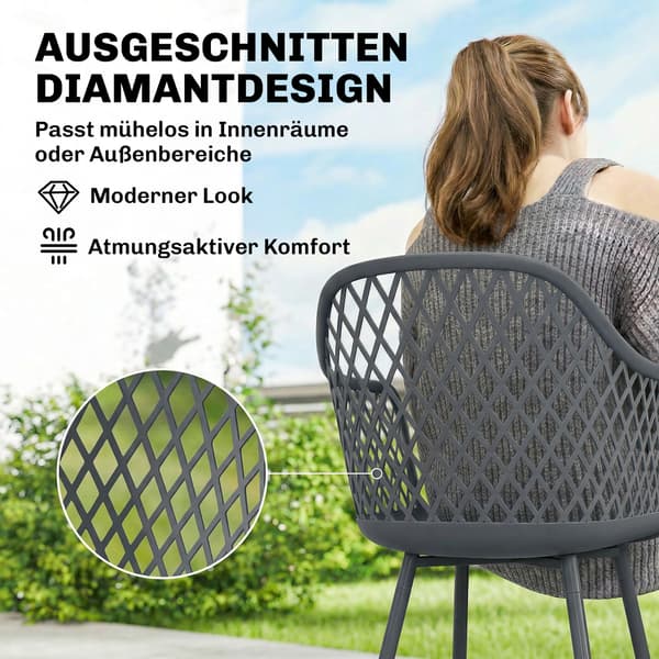 Trädgårdsstolset 56x51x84 cm Mörkgrå Plast