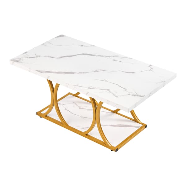 Sofabord, 100x55x45 cm, Hvid, Metalstel