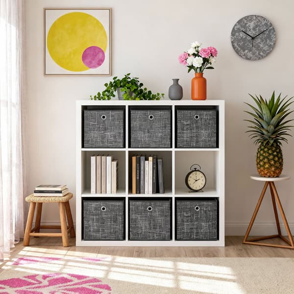 Förvaringslåda set, 30x30x30 cm, Beige, Tyg