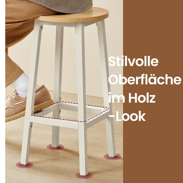 Barstolset, 32x65 cm, Beige, Stål