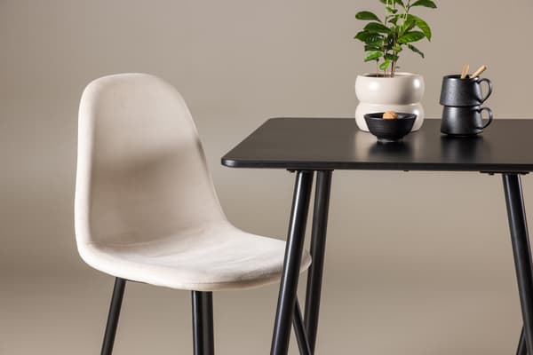 Spisebordssæt Polar 75x75 cm Sort Beige MDF