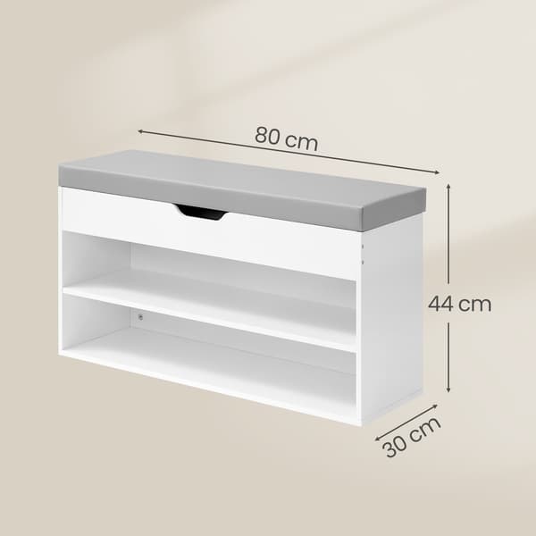 Skobänk 30x80x44 cm Vit