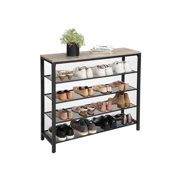 Skohylde 100x30x92,5 cm Sort Stål