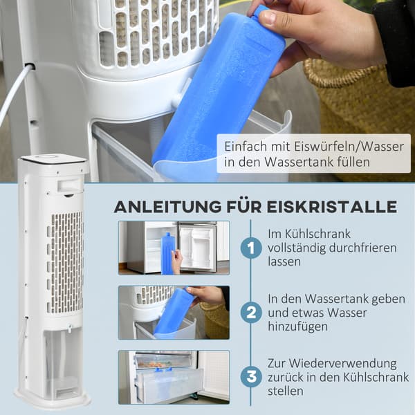 Luftkylare 23x29x86 cm Vit Plast