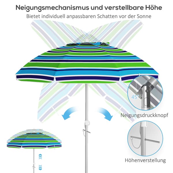 Strandparaply 178x205 cm Flerfärgad Polyester