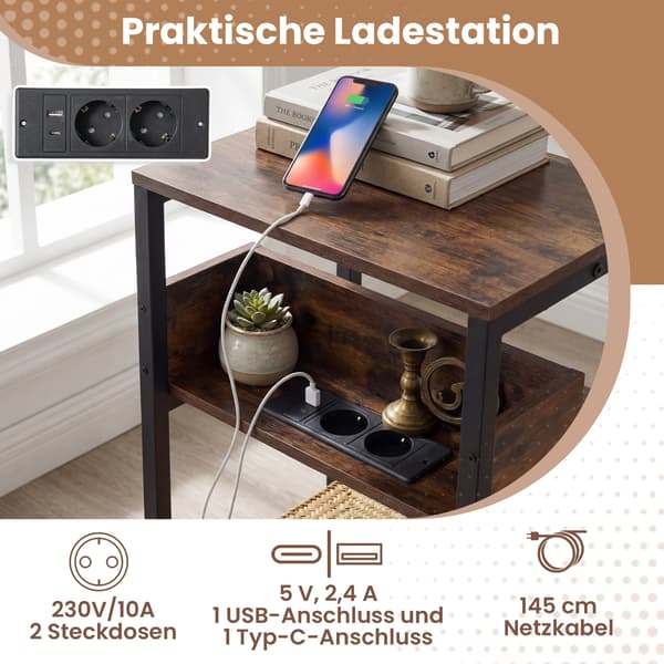 Sidebord 40x30x61 cm Brun Opbevaring , Star