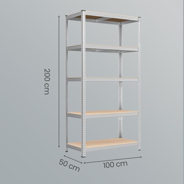Heavy Duty Hyllset, 40x90x180 cm, Silver, Stål