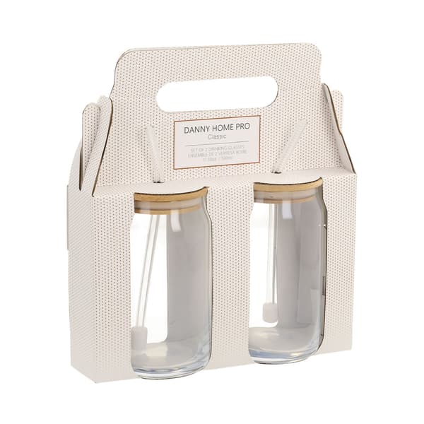 Dricksglas Set Classic 500 ml Glas och Bambus