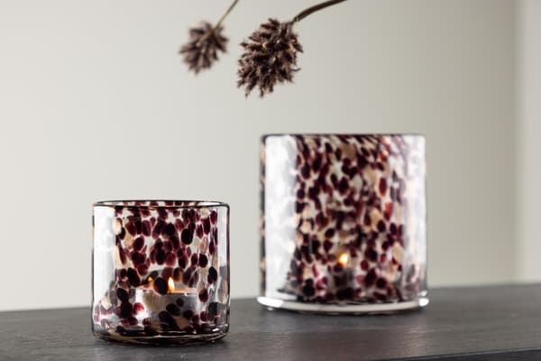 Lanterne Glora 8x8 cm Sort Glas