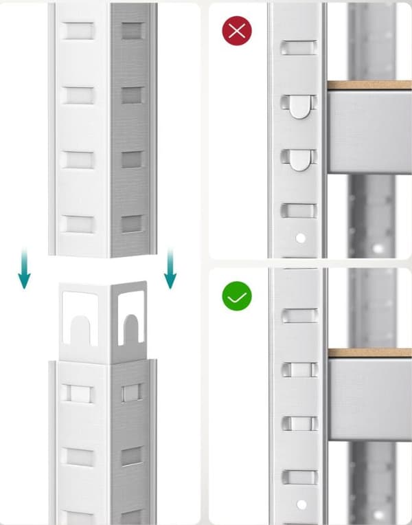 Reol Enhed Sæt af 2 Stål og MDF Justerbar