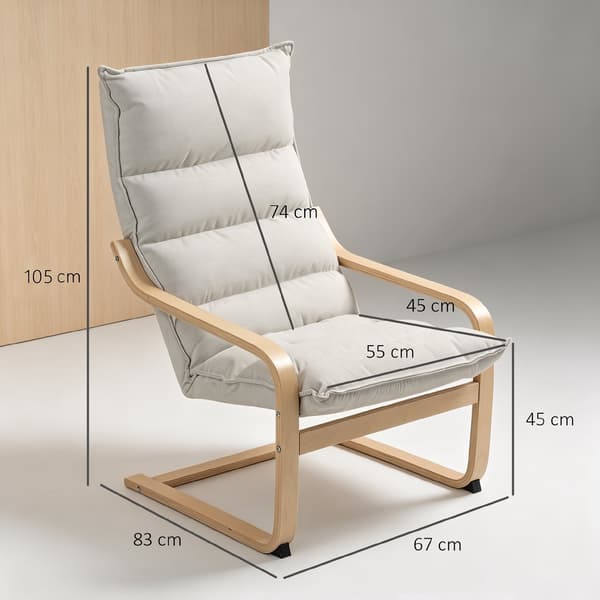 Loungefåtölj 67x83x105 cm krämvit