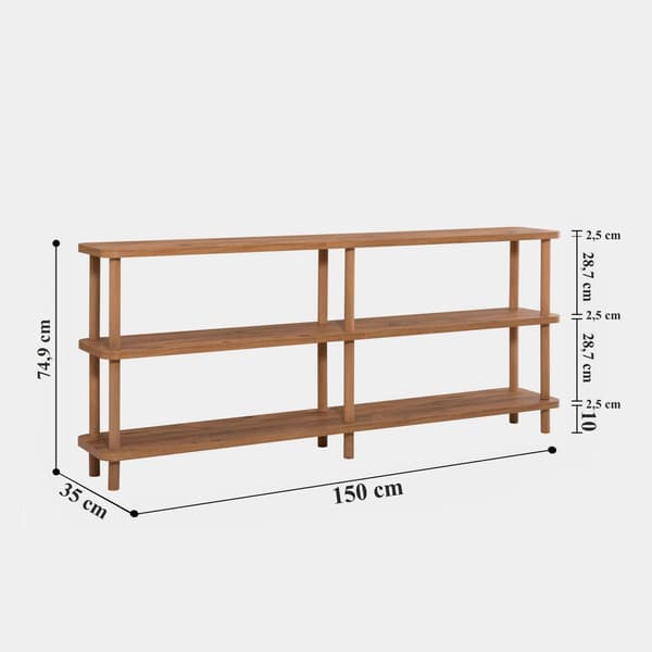 Hylly Raca 150x74,9x35 cm valkoinen