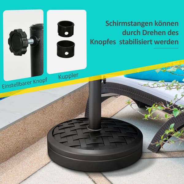 Parasolfod Rund Parasolholder 45x36 cm Sort Beton