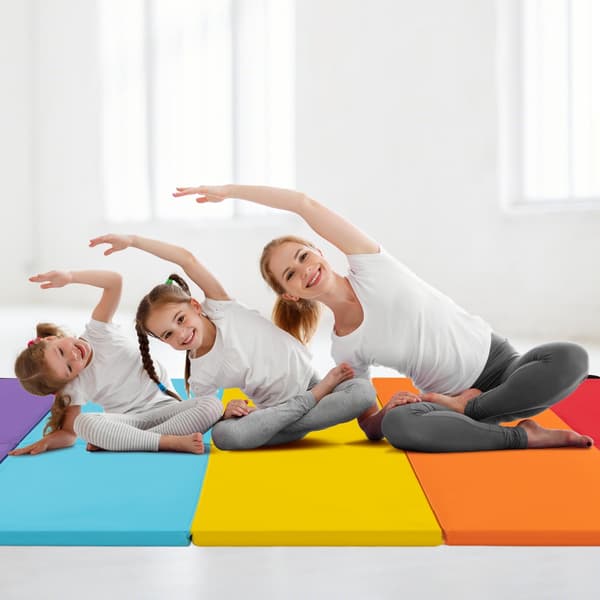 Foldbar gymnastikmåtte 201x75x3 cm multicolor