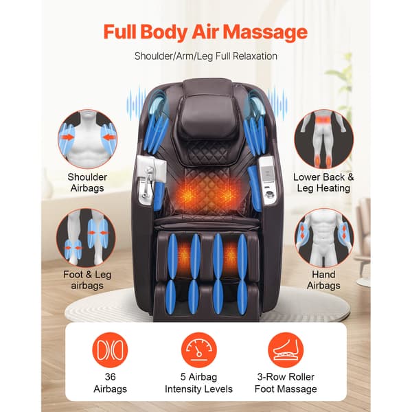 Massagestol, 160x75x116 cm, Helkroppsrecliner, Zero Gravity, Massage