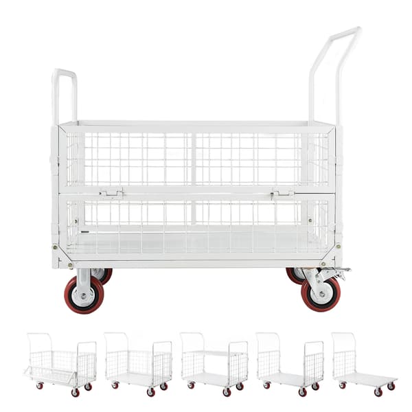 Plattformvagn, 1130x675x1070 mm, Fällbar, Extra robust, Legerat stål