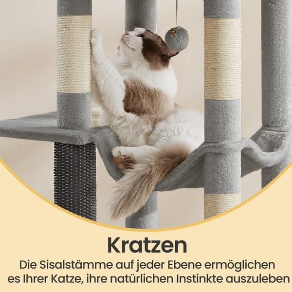 Kattträd 59x48x190,7 cm Grå