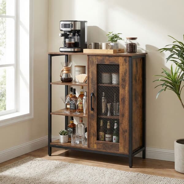 Kaffebar Skab 70x30x81 cm rustik brun/sort
