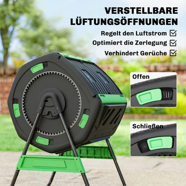 Kompostbehållare 94x67x98 cm Grön Plast