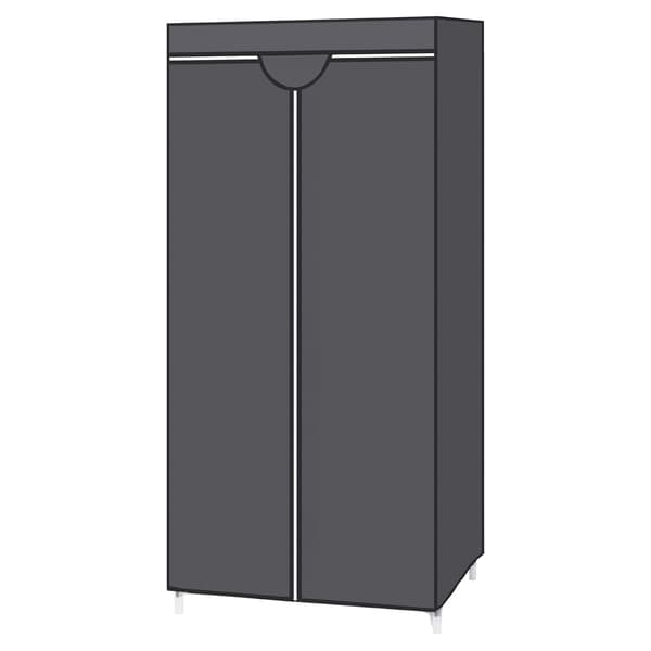Garderobeskab, 160x75x45 cm, Sort