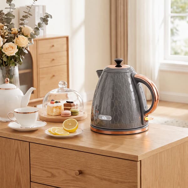 Elkedel 1,7L 24,2x19,5x23,4 cm grå