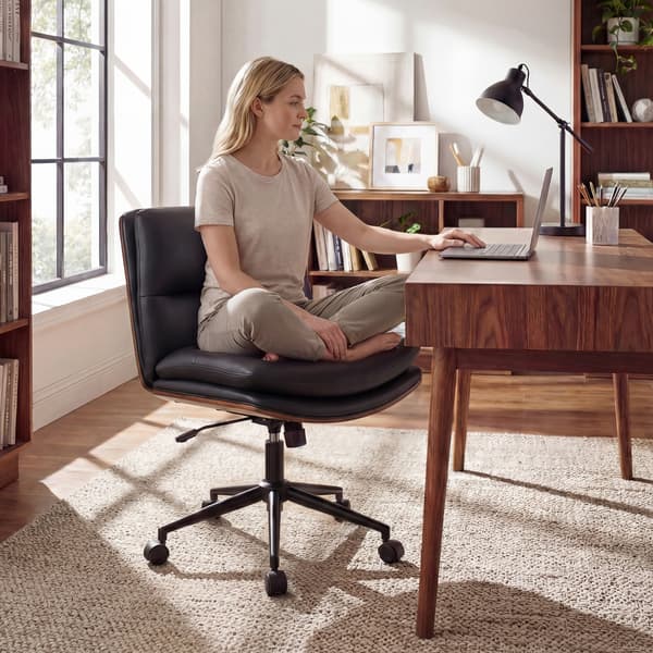 Kontorstol uden armlæn 70x59,7x85-92,7 cm sort