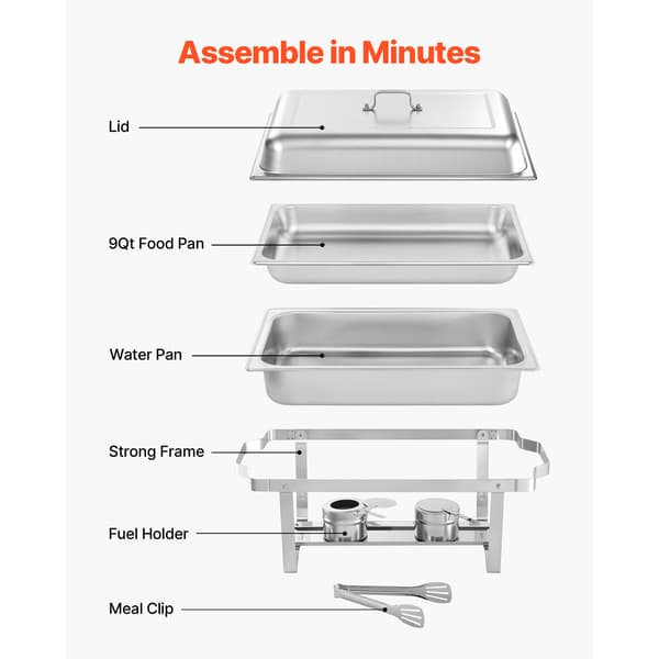 Chafing Dish Set, 6-pack, 61,5x34,5x32,5 cm, rostfritt stål
