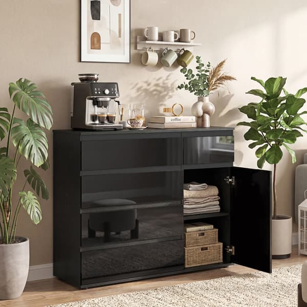 Skænk 100x40x80 cm Sort Opbevaring