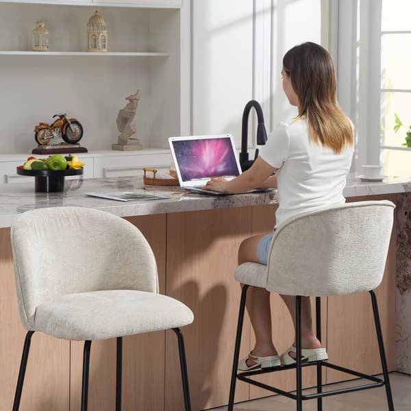 Barstolset, 50x55x93 cm, Beige, Stål
