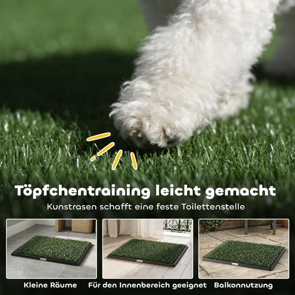 Hundetoilet 76x50,5x3,5 cm Sort+Grøn plast