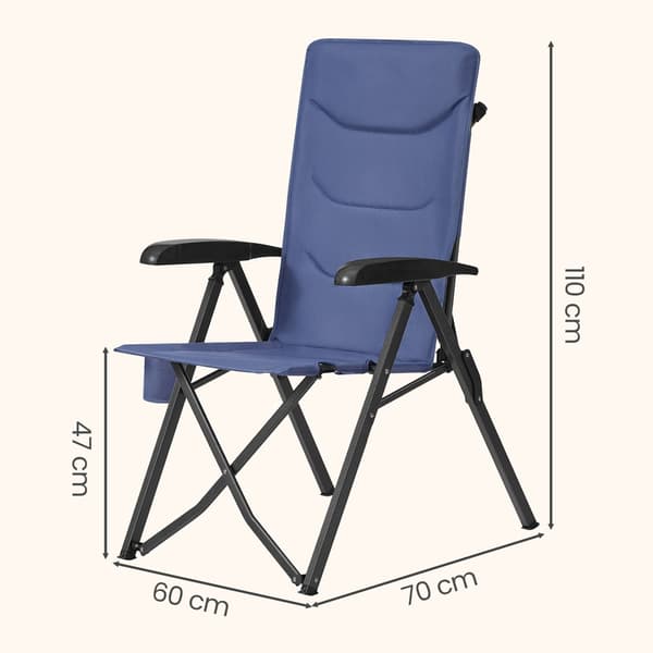 Campingstol 70x60x110 cm Blå