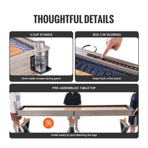 Shuffleboardbord 350x71x81 cm 2-i-1 spelset