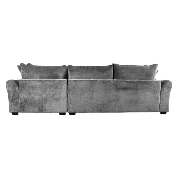 Hörnsoffa DIVI 284x102x83 cm Grå Sammetstyg