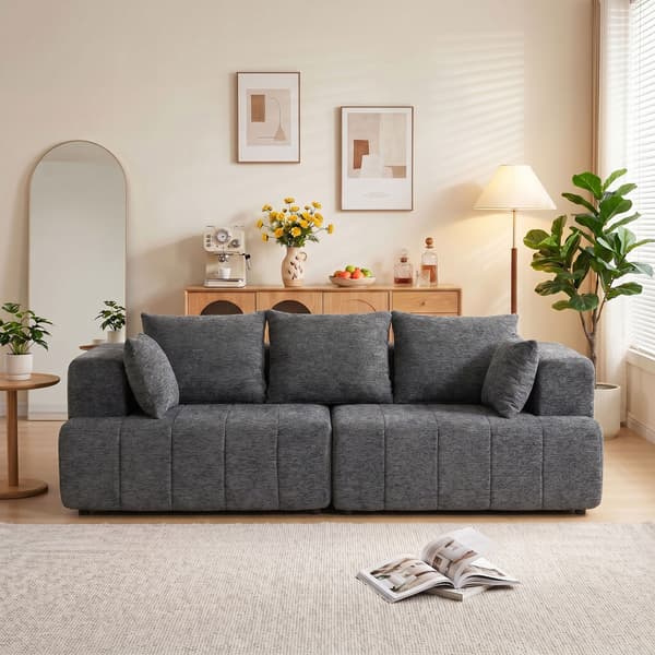3-sits soffa 248x104x87 cm grå