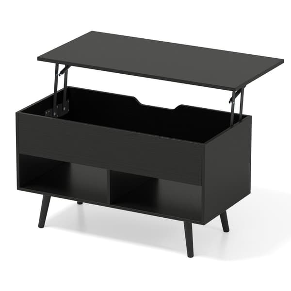 Sofabord, 80x40x46 cm, Sort, Træ, Opbevaring