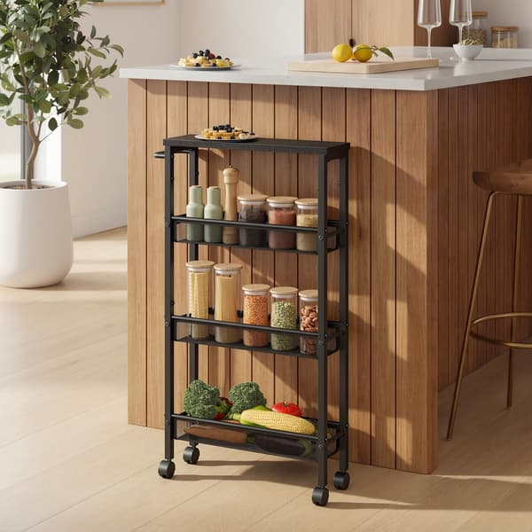 Rullevogn 4 Lag 13x45,4x77 cm Brun-Sort Stål