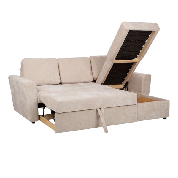 Hörnbäddsoffa INGA 217x160x88 cm Beige Tyg