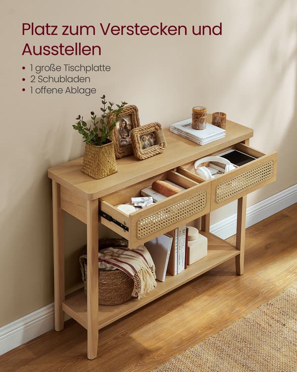 Konsolbord 100x30x80 cm Beige Spånplade