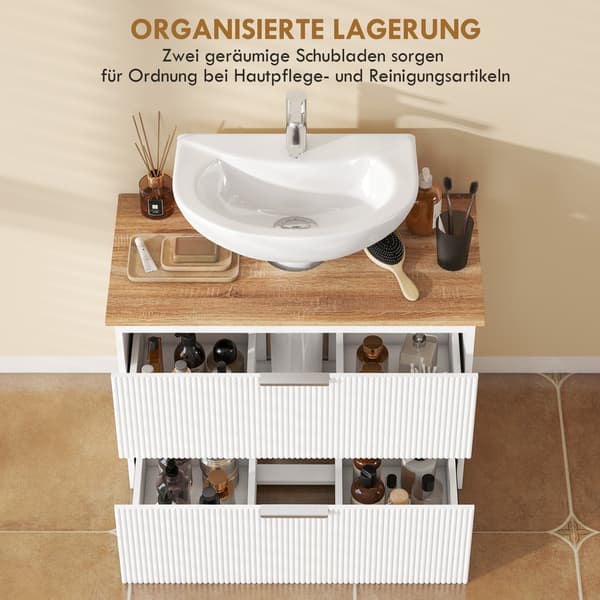 Badeværelsesskab 80x40x60 cm Hvid MDF