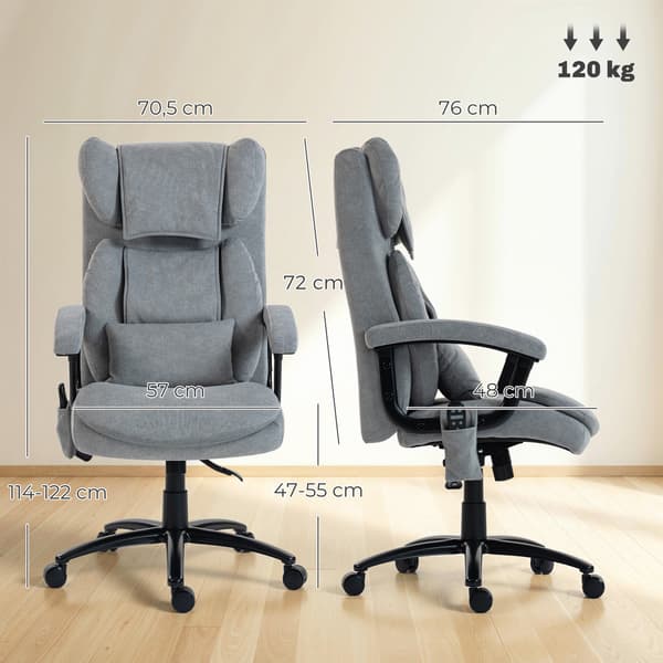 Ergonomisk kontorstol 70,5x76x114 cm grå med massagefunktion