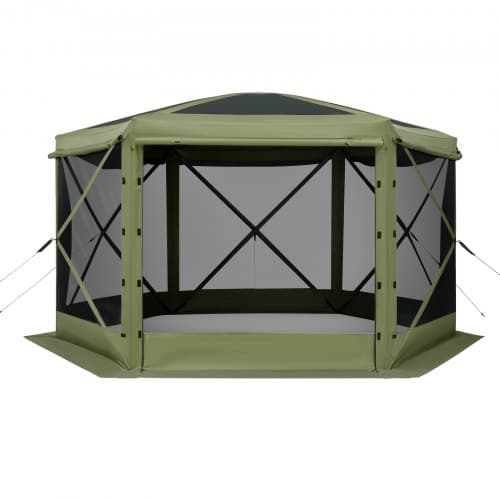 Pavillon med insektnet 3,6x3,6x2,2 m grøn, campingly