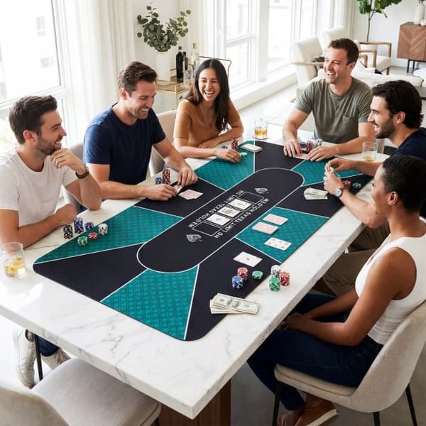 Pokerbordplade til 10 spillere 178x89 cm sort/grøn