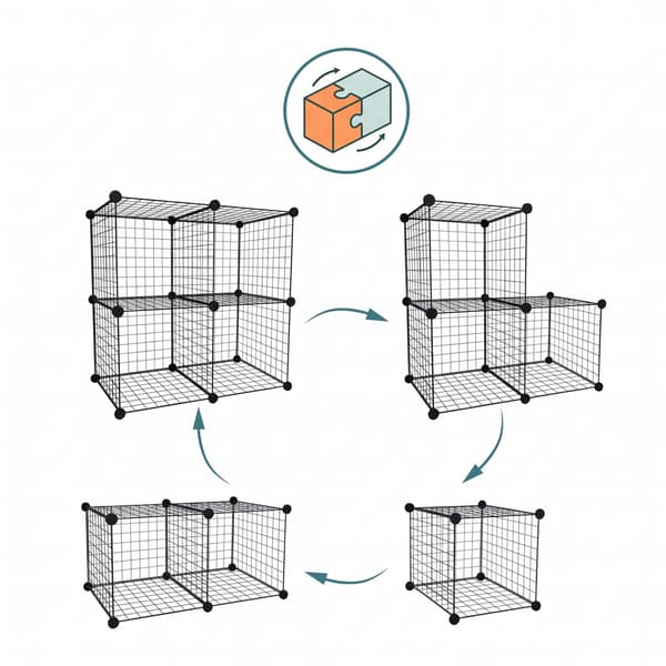 Cube hyldesæt metal opbevaring, Kodustaar