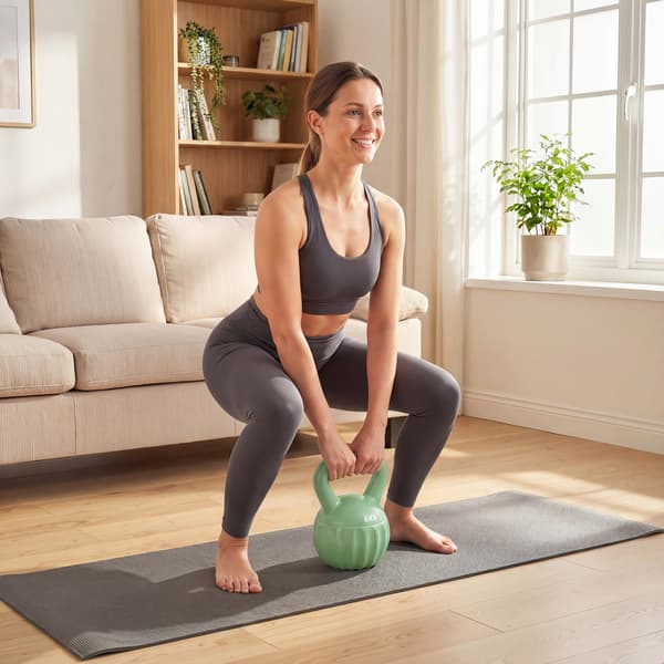Kettlebell 17x17x23 cm grøn plast