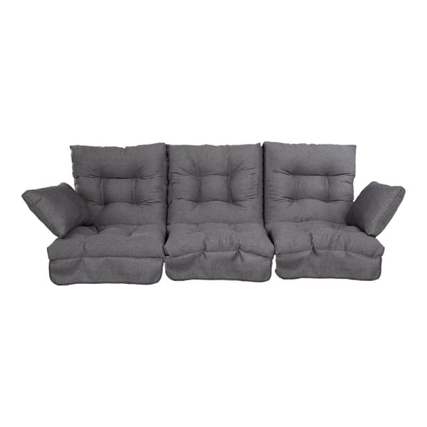 Pudebetræk Sæt 108x56x10 cm Mørkegrå Stof