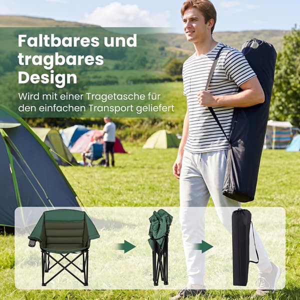 Campingstol 92x69x103,5 cm grøn