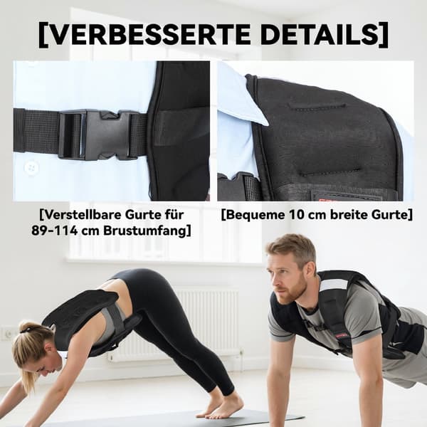Vægtvest 10 kg 43x33 cm sort
