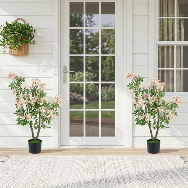 Kunstige Impatiens-træer 2 stk 91,4 cm pink