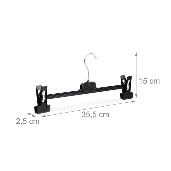 Byxgalgar Set, 15x35.5x2.5 cm, Svart, Plast, Kodustaar